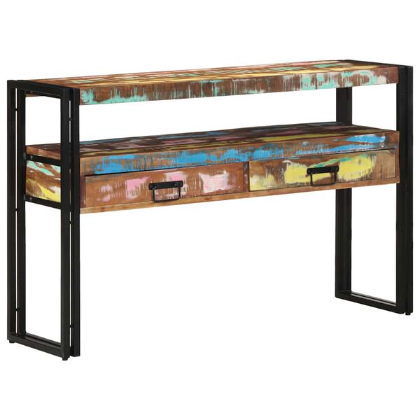 vidaXL Console Table Multicolour 120 x 33 x 75 cm Solid Reclaim Wood
