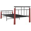 vidaXL Bed Frame without Mattress Metal and Solid Oak Wood 100x200 cm