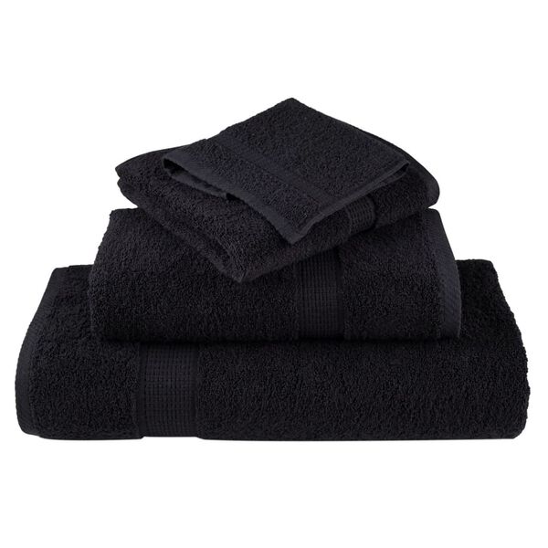 vidaXL Premium Sauna Towels SOLUND 4 pcs Black 80x200 cm 600 gsm
