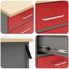 vidaXL Work Cabinet with Drawer 2 pcs Red and Grey 75 x 45 x 85 cm