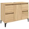 vidaXL 3 Piece Bathroom Furniture Set Sonoma Oak Engineered Wood