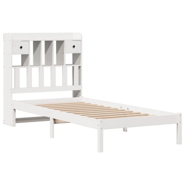 vidaXL Bookcase Bed without Mattress White 90x200 cm Solid Wood Pine