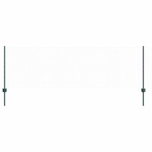 vidaXL Hexagonal Fence with Post 50 x 0.8 m PVC-Coated Steel Green