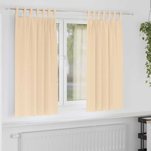 vidaXL Blackout Curtains with Rings 2 pcs Cream 175 x 140 cm Polyester