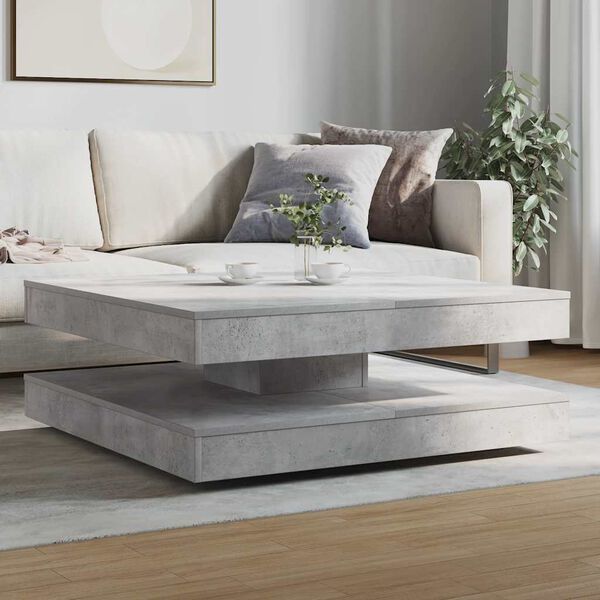 vidaXL Coffee Table 360-Degree Rotatable Concrete Grey 90x90x34.5 cm