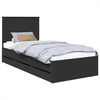 vidaXL Bed Frame with Drawer Black 75 x 190 cm Engineer Wood