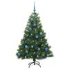 vidaXL Artificial Christmas Tree with 150 LEDs Green 150 cm PE and PVC