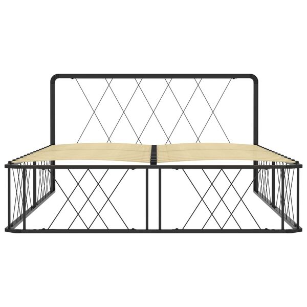 vidaXL Bed Frame without Mattress Black Metal 140x200 cm