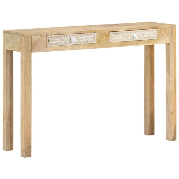 vidaXL Console Table 110x30x75 cm Solid Bleached Wood Mango