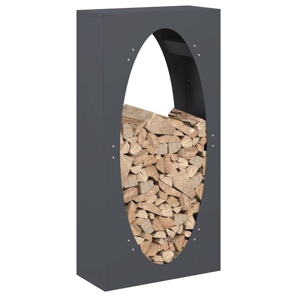 vidaXL Firewood Rack Anthracite 50x23x100 cm Cold-rolled steel