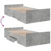 vidaXL Bed Frame with Drawers without Mattress Concrete Grey 75x190 cm Small Single