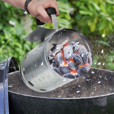 HI Chimney Charcoal Starter with Handle 16.5 cm Silver