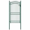vidaXL Fence Gate with Spikes Steel 100x200 cm Green