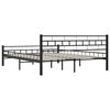 vidaXL Bed Frame without Mattress with Headboard Black 160x200 cm Steel
