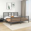 vidaXL Bed Frame without Mattress Grey Solid Wood 200x200 cm