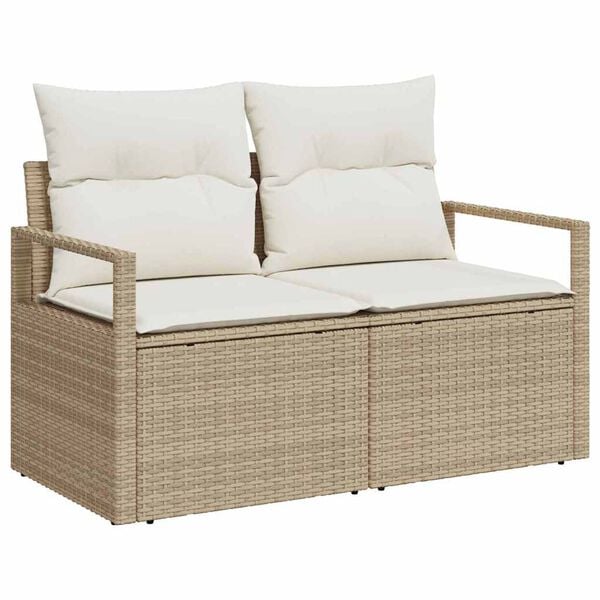vidaXL Garden Sofa with Cushion 120 x 62 x 69 cm Poly Rattan