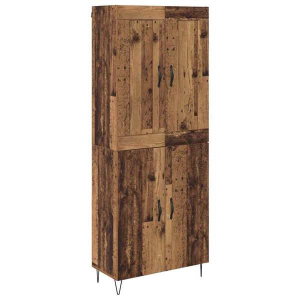 vidaXL Highboard Old Wood 69.5 x 34 x 180 cm Engineered Wood