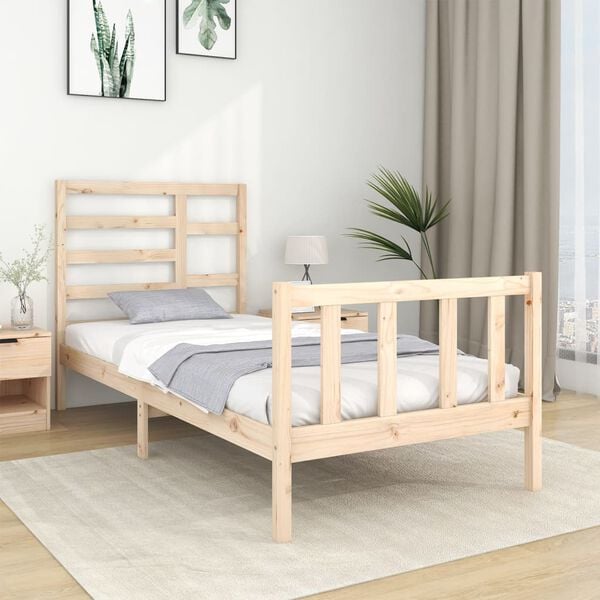 vidaXL Bed Frame without Mattress Solid Wood 90x190 cm Single