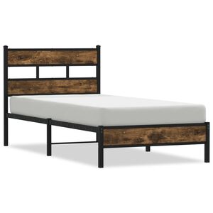 vidaXL Bed Frame without Mattress with Headboard Sonoma Oak 100x190 cm