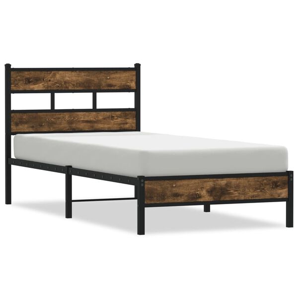 vidaXL Bed Frame without Mattress with Headboard Sonoma Oak 100x190 cm