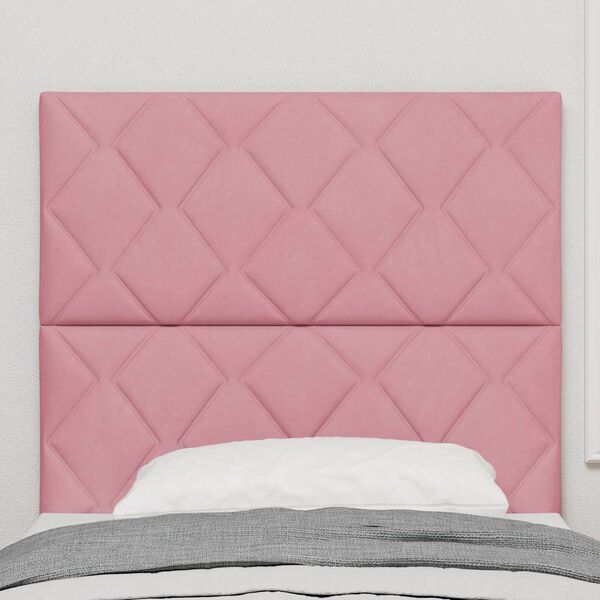 vidaXL LED Headboard with Headboard Pink 100 cm Faux Leather