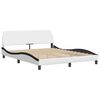 vidaXL Bed Frame without Mattress "Zadar" White and Black 160x200 cm Faux Leather