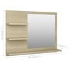 vidaXL Bathroom Mirror Sonoma Oak 60x10.5x45 cm Engineered Wood