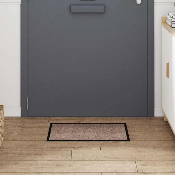 vidaXL Door Mat Beige 60 x 40 x 1.2 cm Teddy Fabric