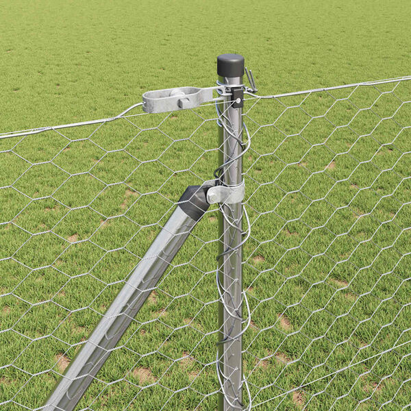 vidaXL Fence Post Silver 25 x 1.4 m (36 mm mesh) Steel