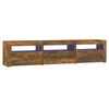 vidaXL TV Cabinet with LED Lights Smoked Oak 180x35x40 cm