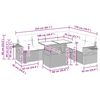 vidaXL 7 Piece Garden Sofa Set with Cushions Brown Poly Rattan Acacia