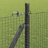 vidaXL Fence Post Grey 100 x 0.8 m (19 x 19 mm mesh) Steel and PVC