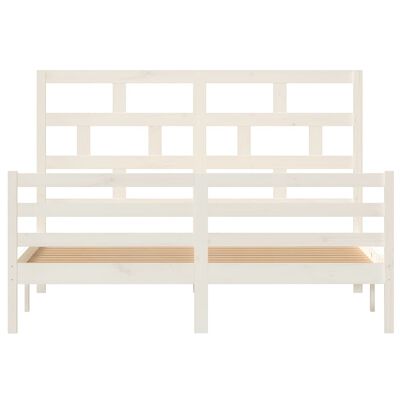 vidaXL Bed Frame White Solid Wood 150x200 cm King Size