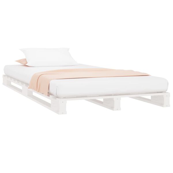 vidaXL Pallet Bed without Mattress White 100x200 cm Solid Wood