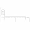 vidaXL Metal Bed Frame without Mattress with Headboard White 90x200cm