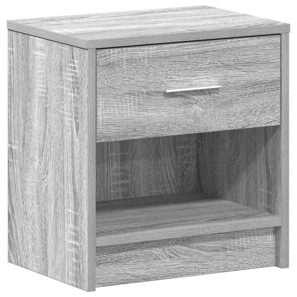 vidaXL Bedside Cabinet with Drawer Grey Sonoma 39x28x41 cm