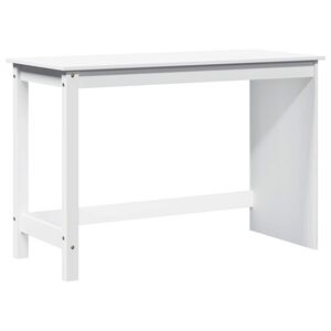vidaXL Desk White 112 x 50 x 75 cm Solid Pine Wood
