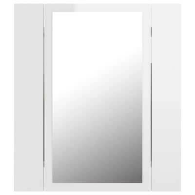 vidaXL LED Bathroom Mirror Cabinet High Gloss White 40x12x45 cm Acrylic