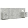 vidaXL Bed Headboard with Cabinets Concrete Grey Engineered Wood