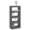vidaXL Book Cabinet/Room Divider Grey 60x30x135.5 cm Solid Wood Pine