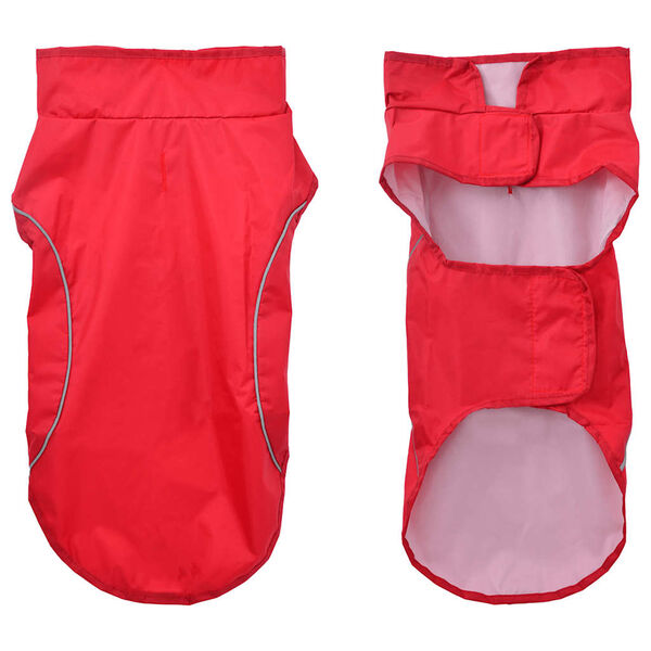 vidaXL Dog Raincoat with Reflective Strips Polyester Red M