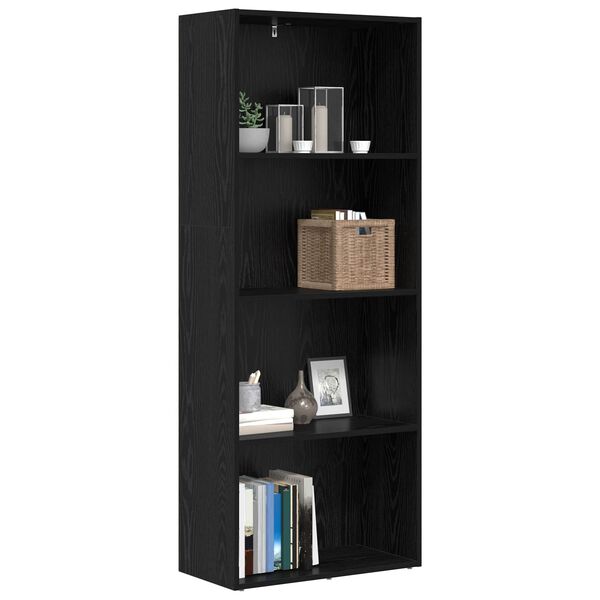 vidaXL Freestanding Bookshelf Black Oak 60 x 30 x 151.5 cm