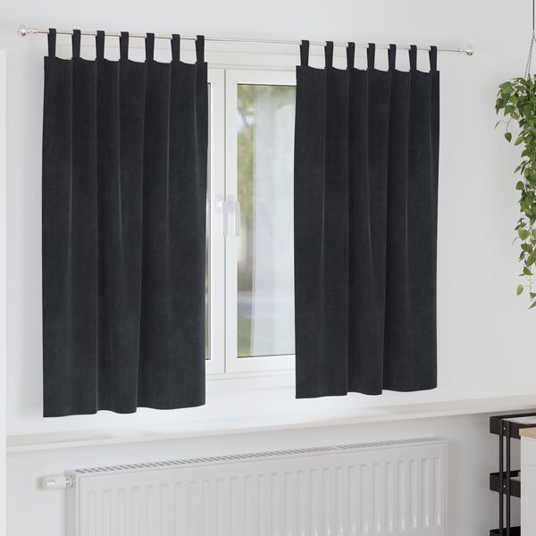 vidaXL Blackout Curtains 2 pcs Black 140 x 175 cm Velvet