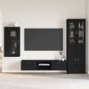 vidaXL TV Cabinet Set with Drawer FLORIN Black Engineered Wood