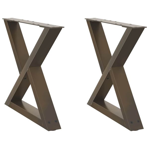 vidaXL Coffee Table Legs 2 pcs Natural Steel 60x(42-43.3) cm Steel
