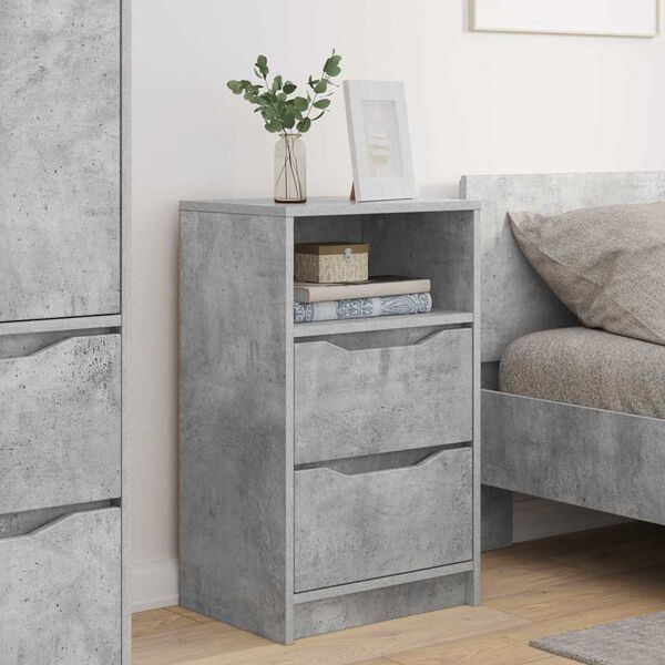 vidaXL Bedside Tables with Drawer 2 pcs Concrete Grey 40 x 30 x 467 cm