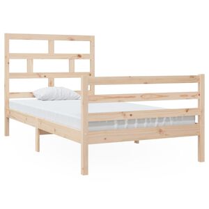 vidaXL Bed Frame without Mattress Solid Wood 100x200 cm (810420+814179)