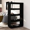 vidaXL Book Cabinet/Room Divider Black 80x35x135 cm Solid Pinewood