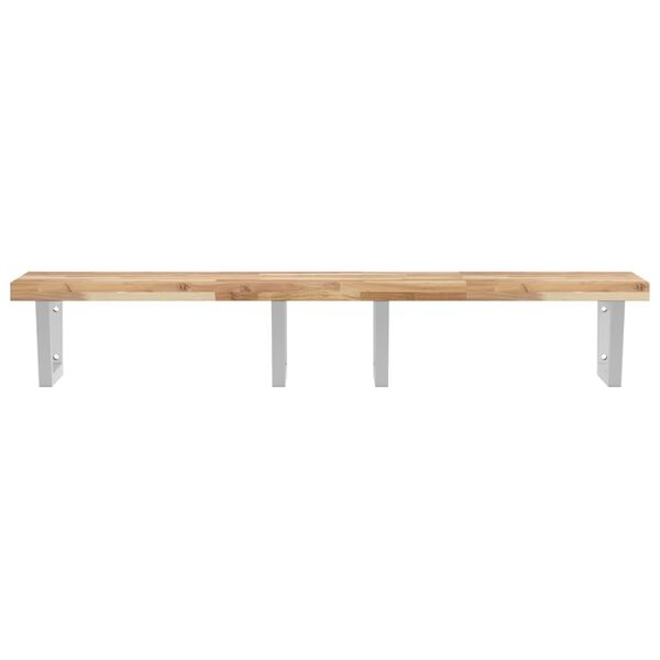 vidaXL Basin Shelf Wall Mounted Steel and Solid Wood Acacia