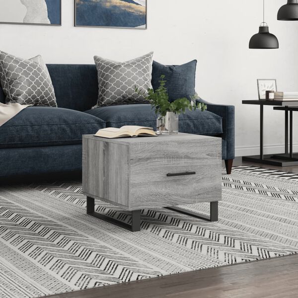 vidaXL Coffee Table Grey Sonoma 50x50x40 cm Engineered Wood